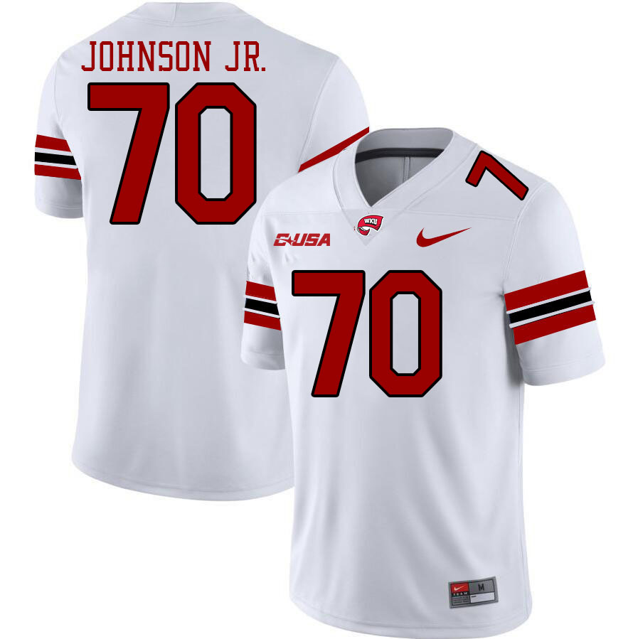 Western Kentucky Hilltoppers #70 Darrell Johnson Jr. College Football Jerseys Stitched Sale-White